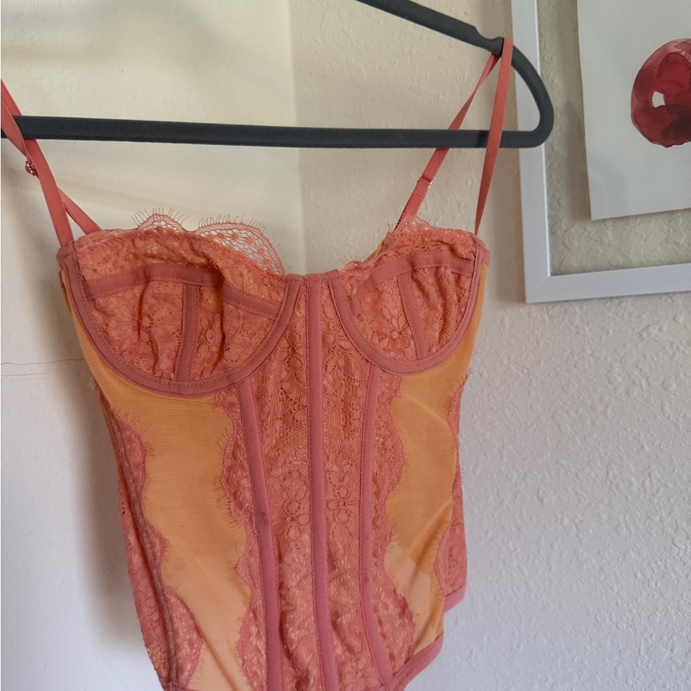 Urban Outfitters Out From Under peach pink corset